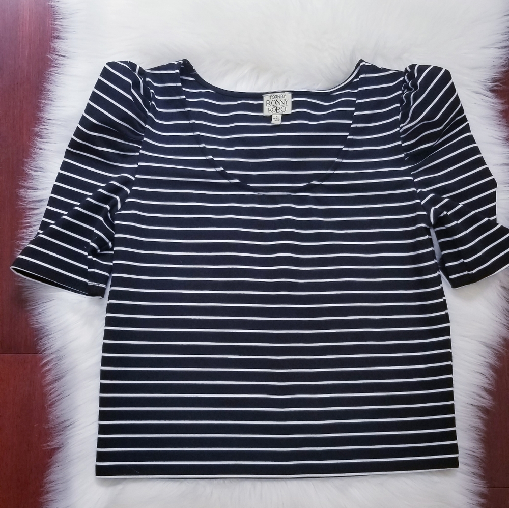 Torn by Ronny Kobo Stripe Top